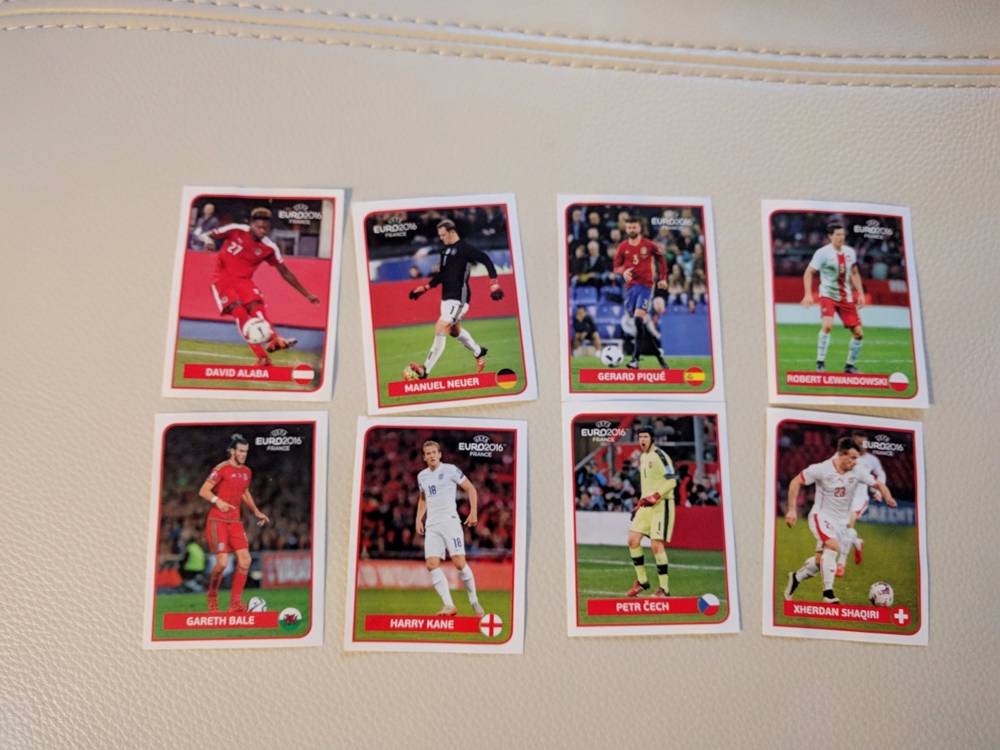 Panini EURO 2016 UEFA Cola Stickers 8 verschiedene Raritäten