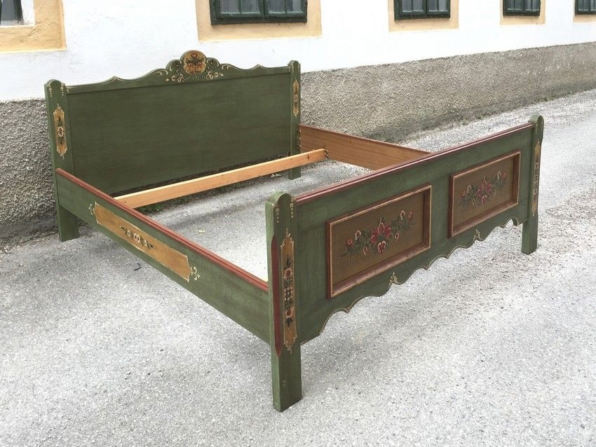 Voglauer Bett (Zustellung möglich A+D+Ch) Landhaus Möbel Doppelbett grün
