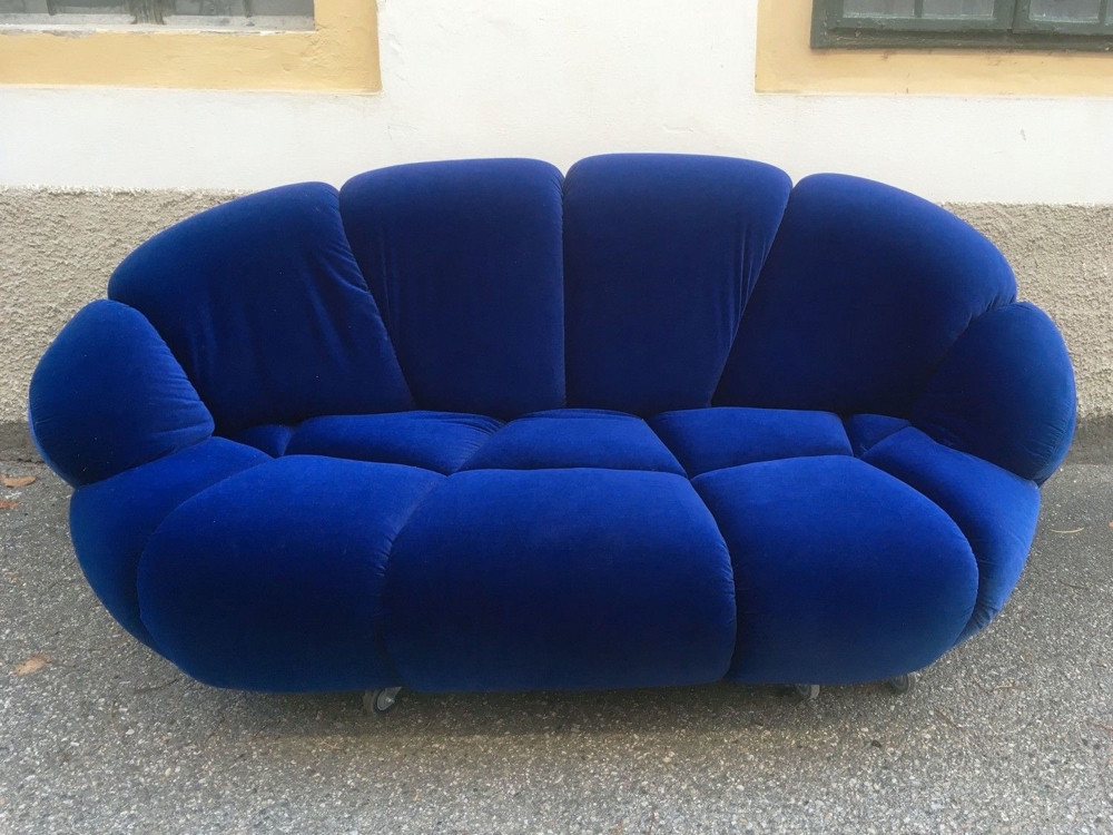 Bretz Sofa, neuwertiges blau Designmöbel traumhaft schön! Couch
