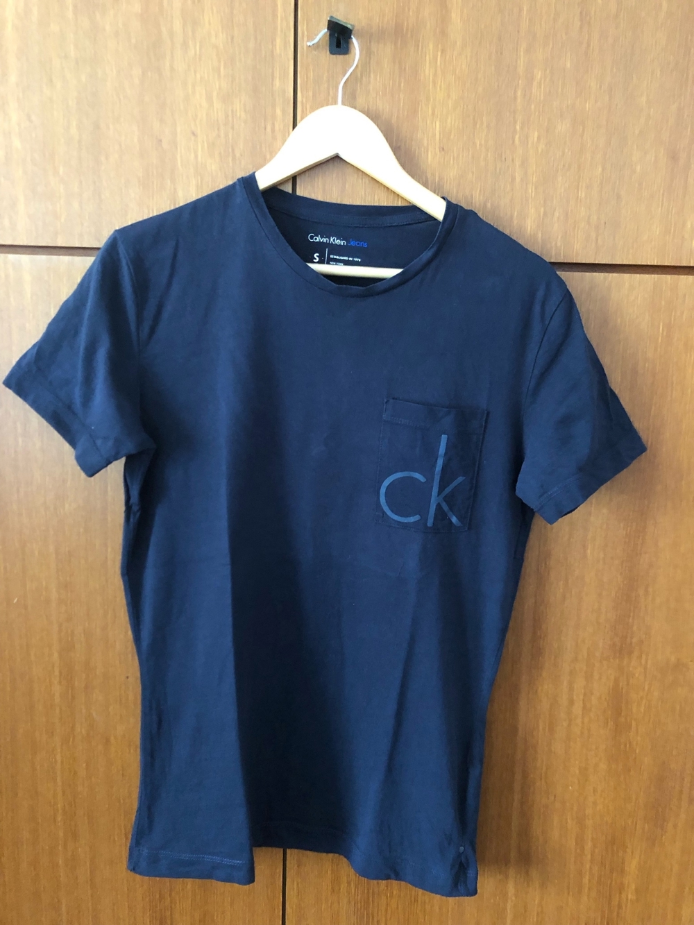 Calvin Klein T-Shirt Herren Gr. S dunkelblau