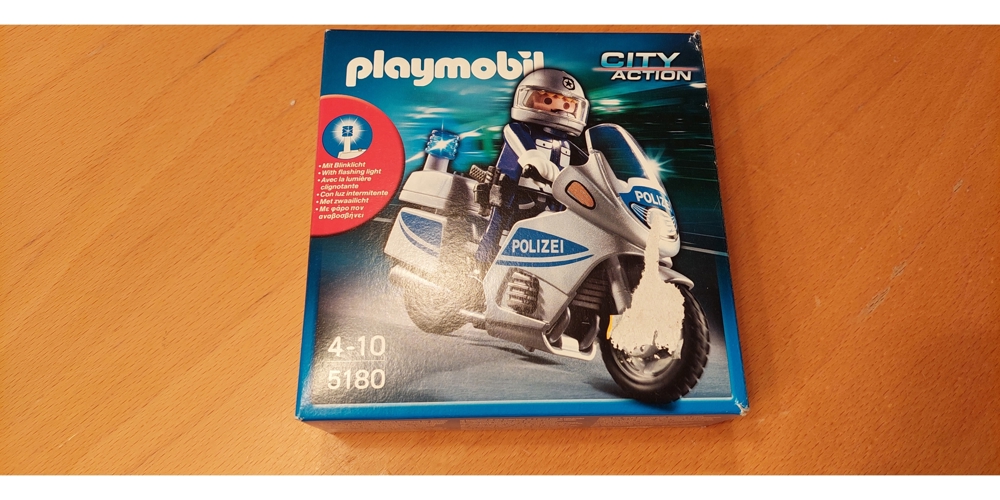 Playmobil Polizeimotorrad mit Blinklicht 5180