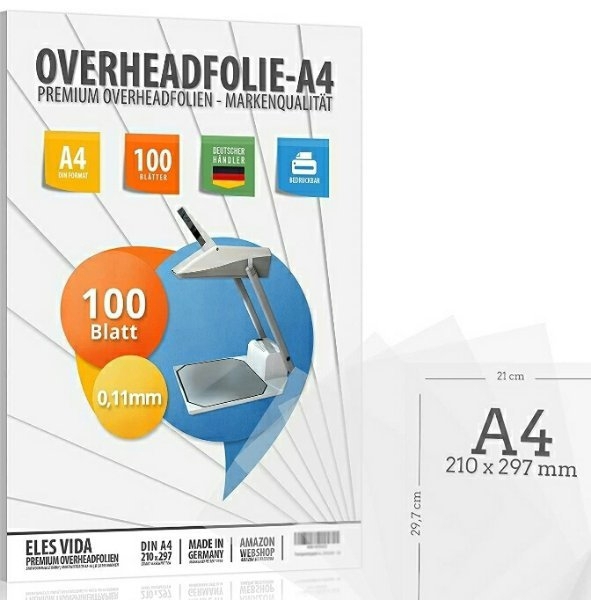 300 Stk. Overheadfolie PEMIUM - DIN A4 transparent