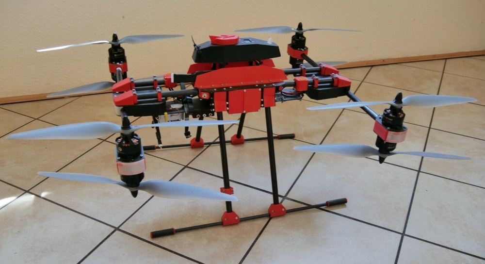 Octocopter mit Wärmebildkamera, FPV-Kamera, 2. Gimpel
