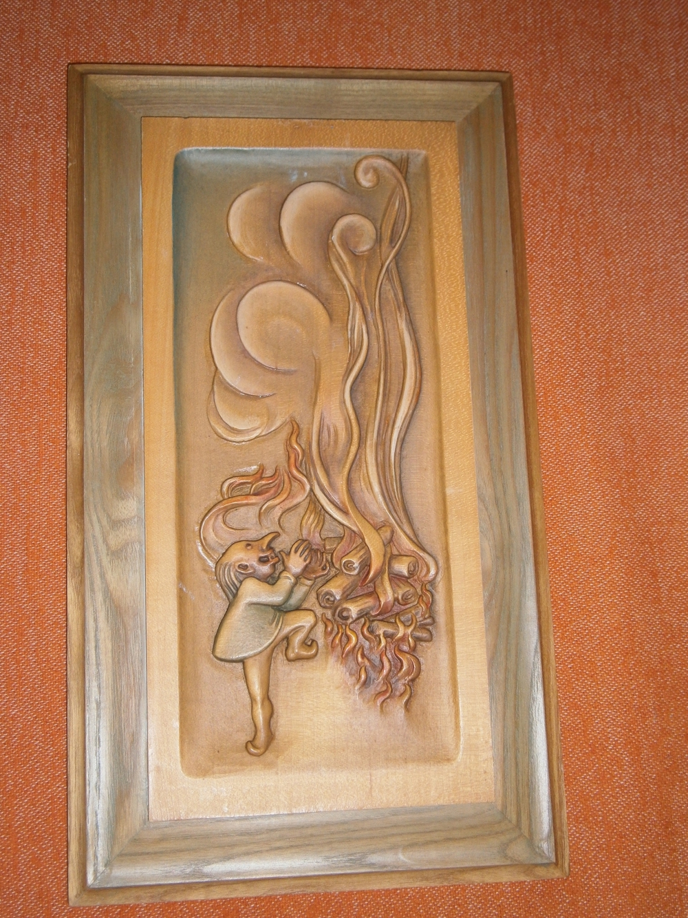 Reliefbild aus Holz aus Südtirol