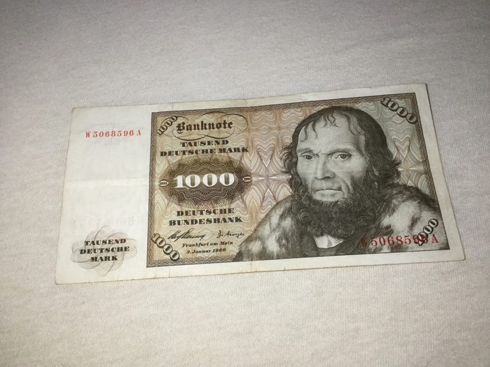 Seltene 1000 Mark Banknote zu verkaufen
