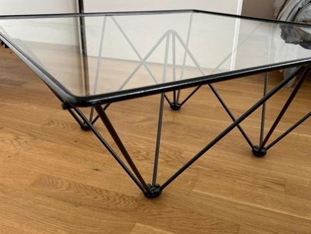 design klassiker lounge tisch glas-metall