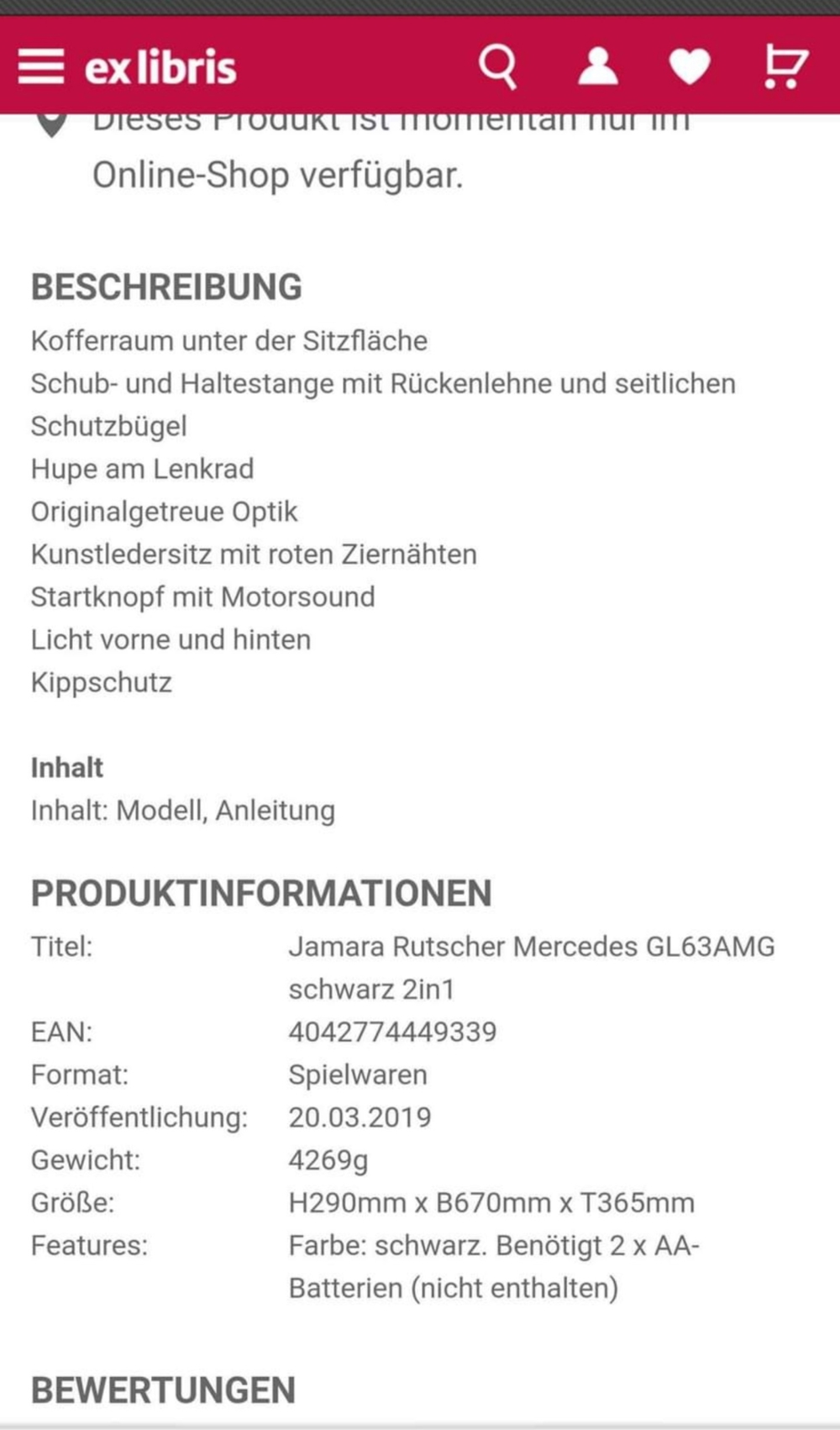 Rutscher-Mercedes  AMG für Kinder   Fast wie neu!