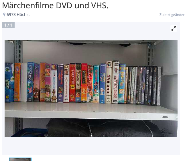 Märchenfilme, DVD, VHS