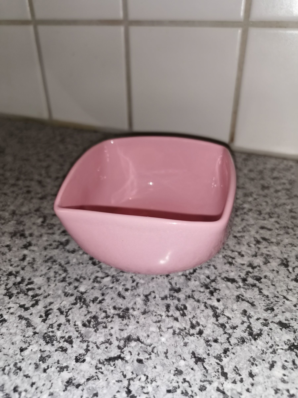 Schale Porzellan rosa rechteckig Vintage