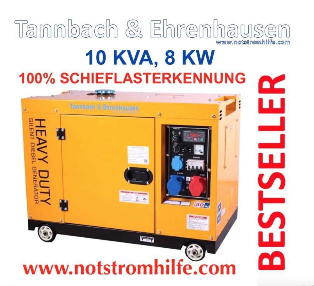 Diesel Notstromaggregat, Diesel Stromerzeuger 10 KVA, 8 KW zum Aktions-Bestpreis