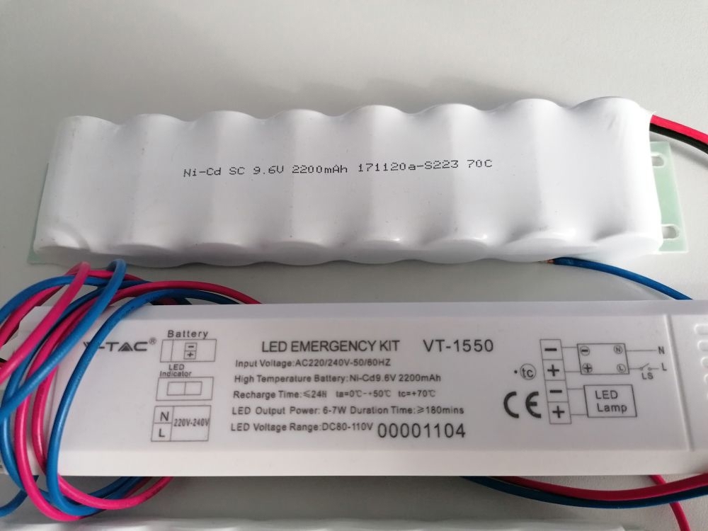 V-TAC LED Notfall Kit Akku + VSG VT-1550 2 Set Stromausfall