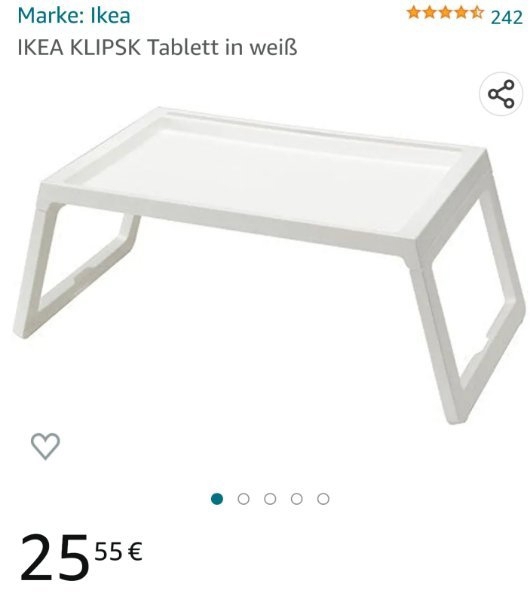 IKEA KLIPSK Tablett in weißNEU UND ORIGINAL VERPACKT