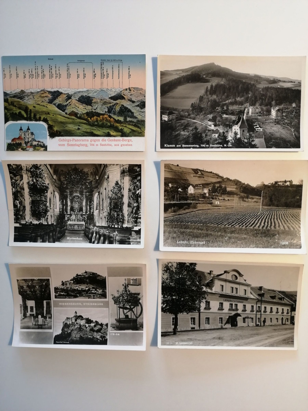 6 Stück alte Postkarten aus NÖ und Stmk.