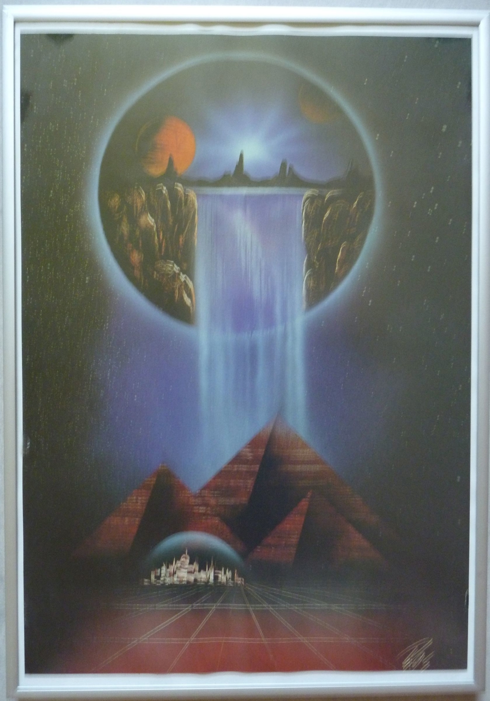 Airbrush Bild Fantasy Space 36x51 inkl Rahmen