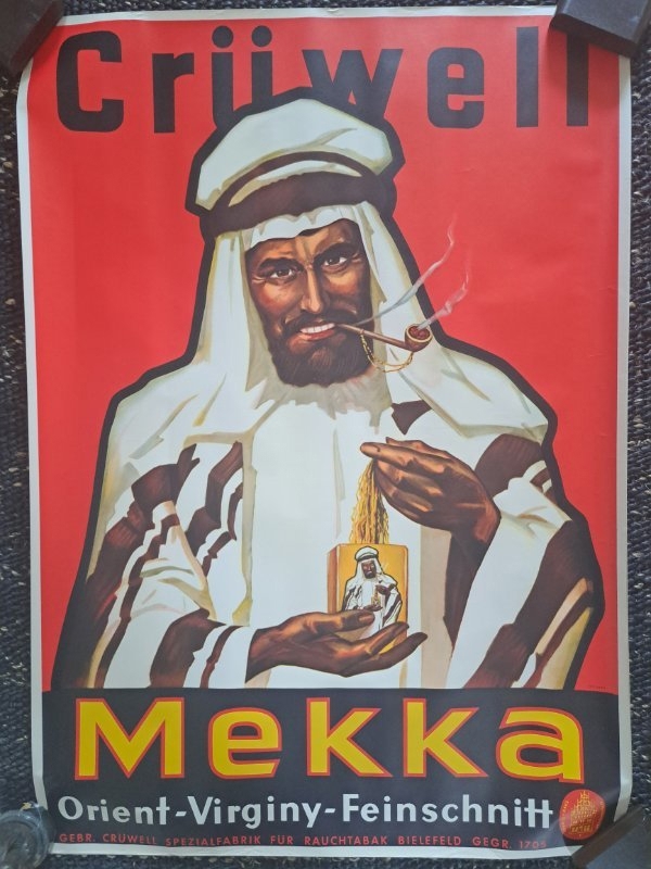 Altes Plakat 1935 Crüwell Mekka Araber Tabak Poster
