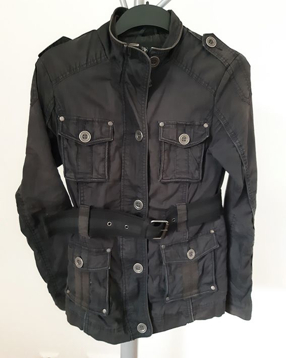 schwarze Damenjacke, Parka Gr. 38, Übergangsjacke, Jacke