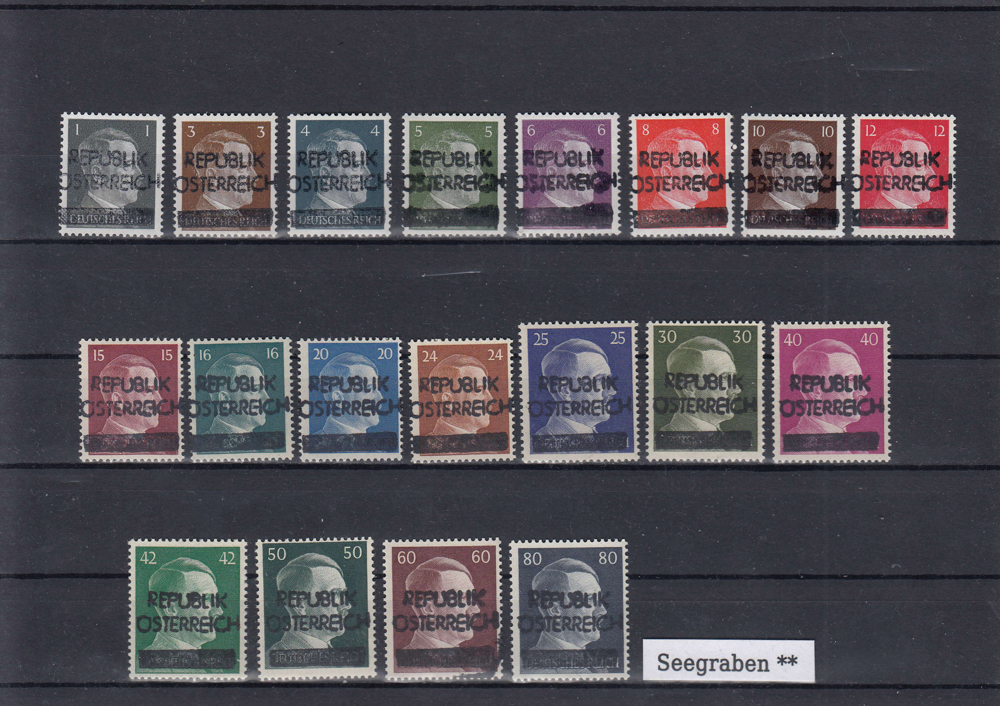 20 Briefmarken Sätze Österreich Privatausgaben mit Aufdruck Postfrisch