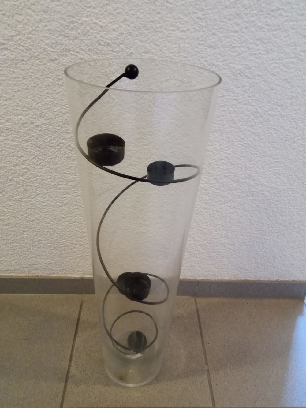 Vase mit Teelichterhalter