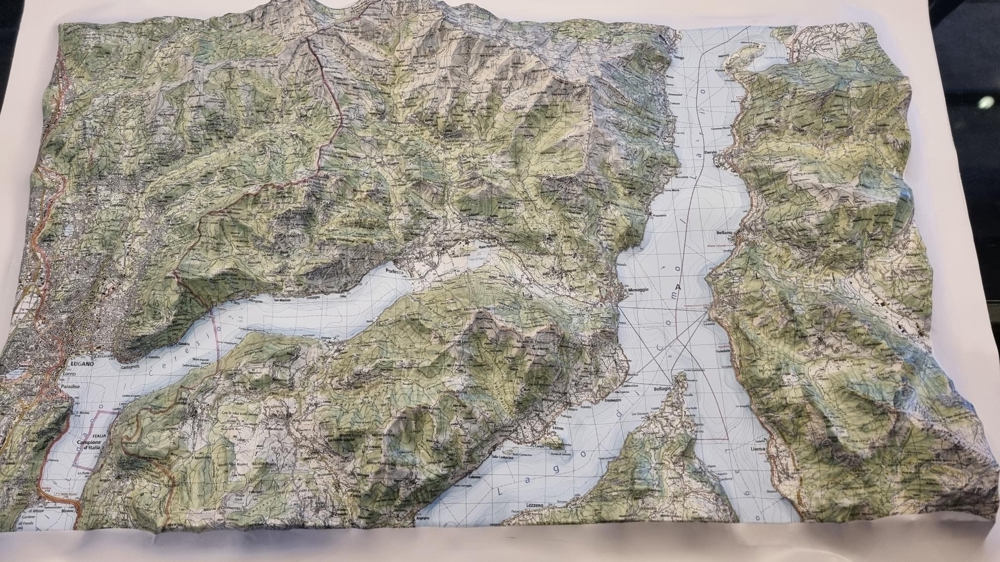 Relief - Karte Como See und Lugano See
