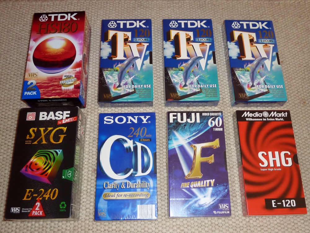 VHS Video Leerkassetten TDK BASF SONY FUJI   10 Stück neu und originalverpackt