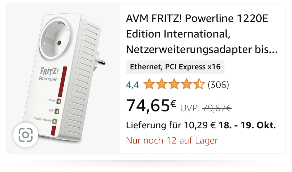 Fritz 1220E Powerline