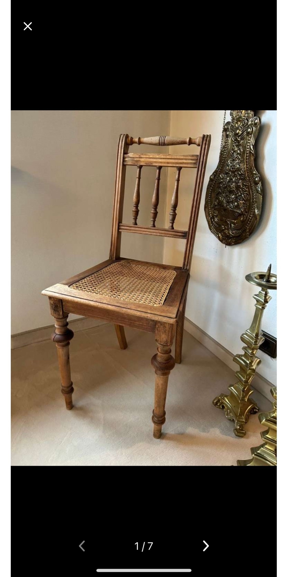 Antiker Stuhl mit Wiener Geflecht 