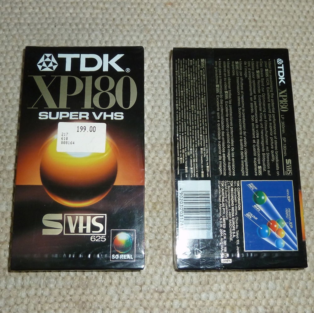 2 x S-VHS Video Leerkassette TDK XP180 Super VHS neu und versiegelt