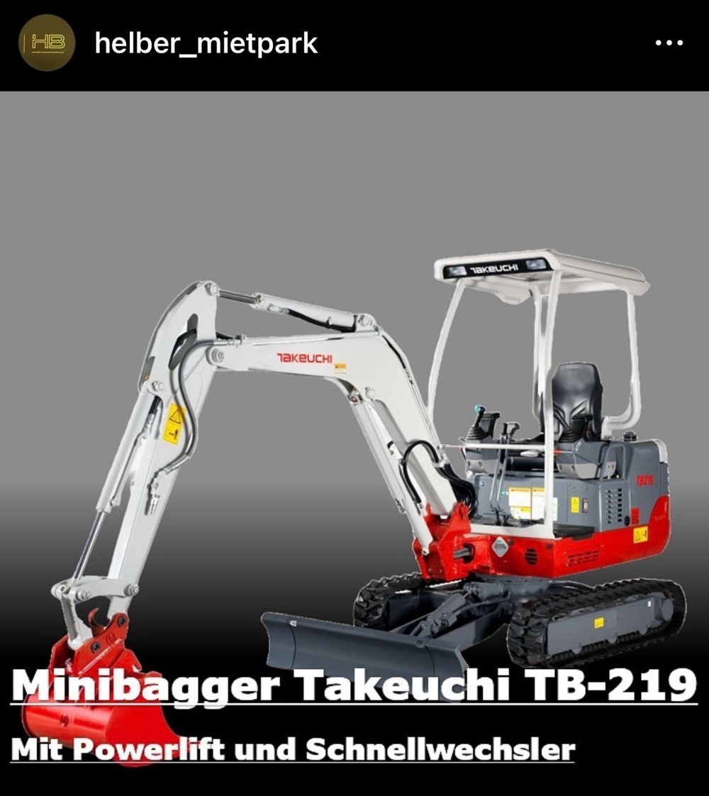 Bagger Minibagger TB219 TB216 (Tagessatz)