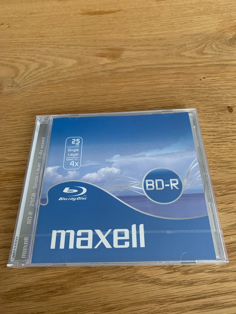 Maxell BD-R, 1x-4x, 25GB Blu-ray Disc Juwel Case Single