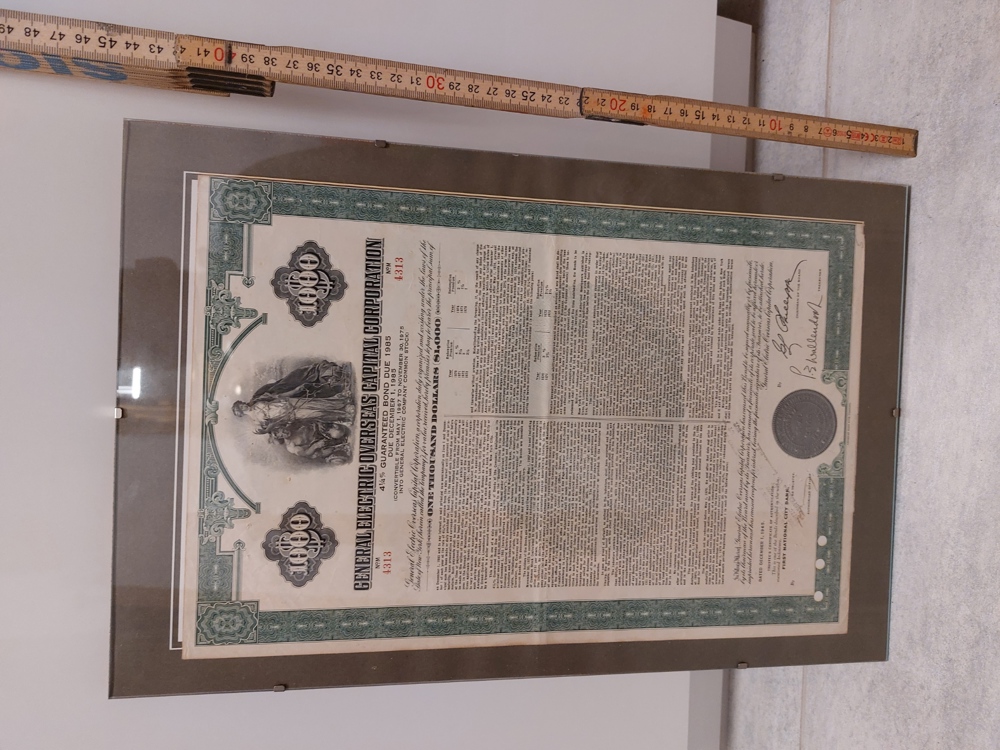 Deko. Anteilschein General Electric 