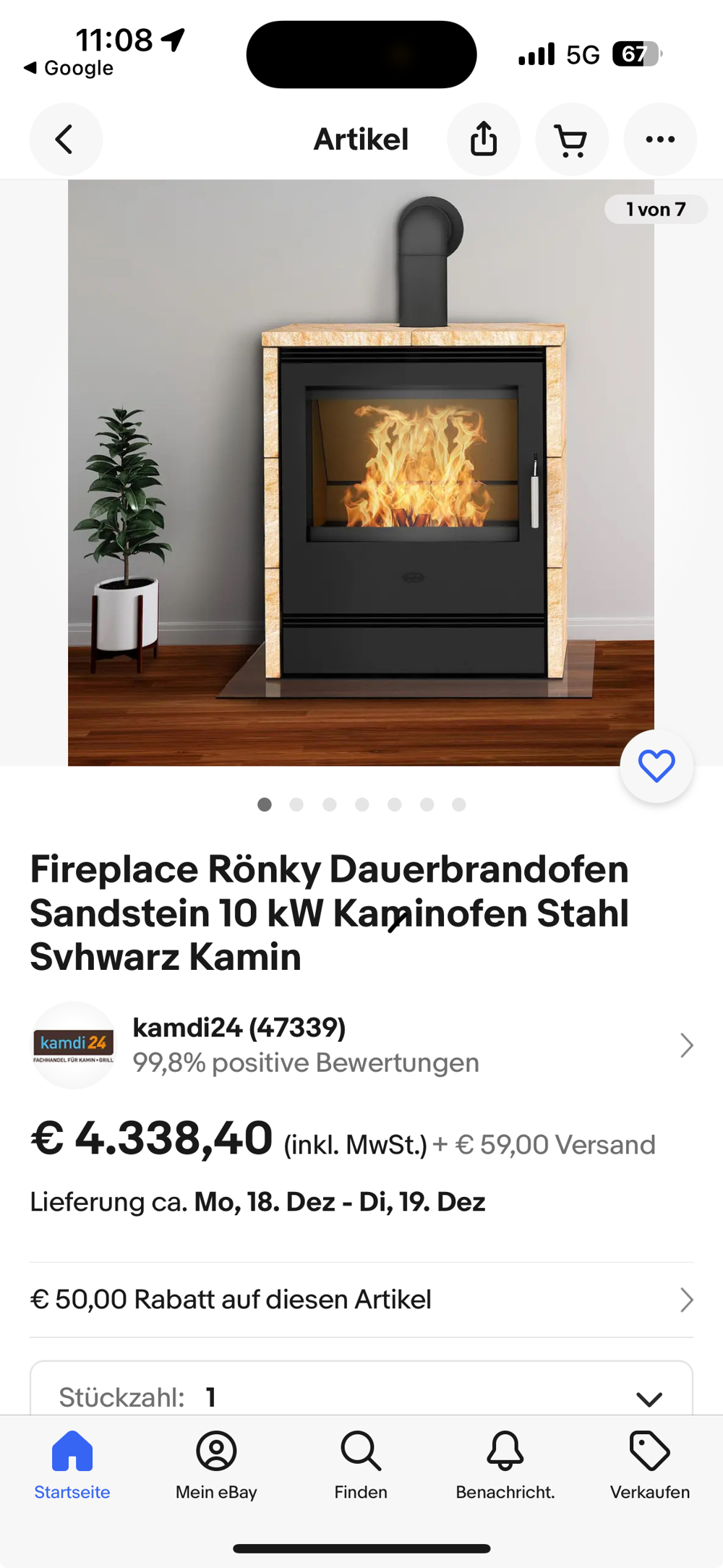 Verkaufe ein Kamin Ofen der Marke Rönky 