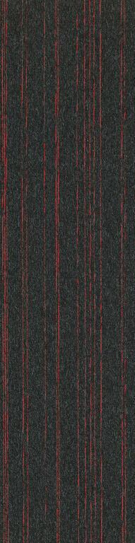 Schwarze Teppichfliesen mit rotem Akzent, 25 cm x 100 cm
