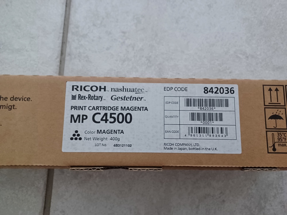 Toner Ricoh MP C4500 Magenta und andere 