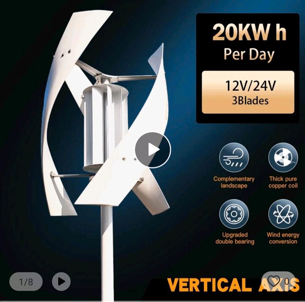 Windkraftanlage, Windturbine 8000 Watt, CE zertifiziert, Neu