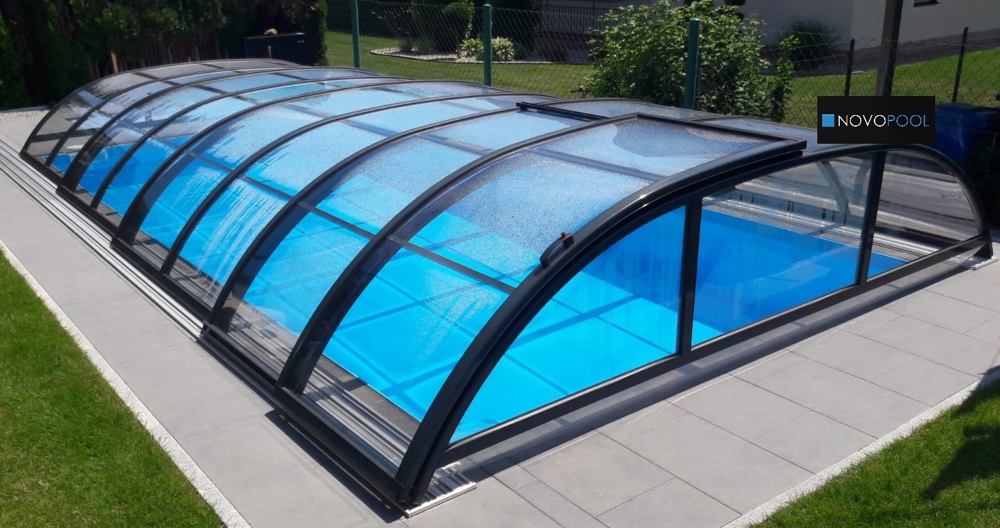 Pool Überdachung Smart Klarglas 775x350 vormontiert SALE