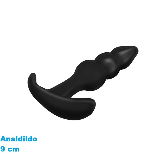 Analdildo, Schwarz, 9 cm