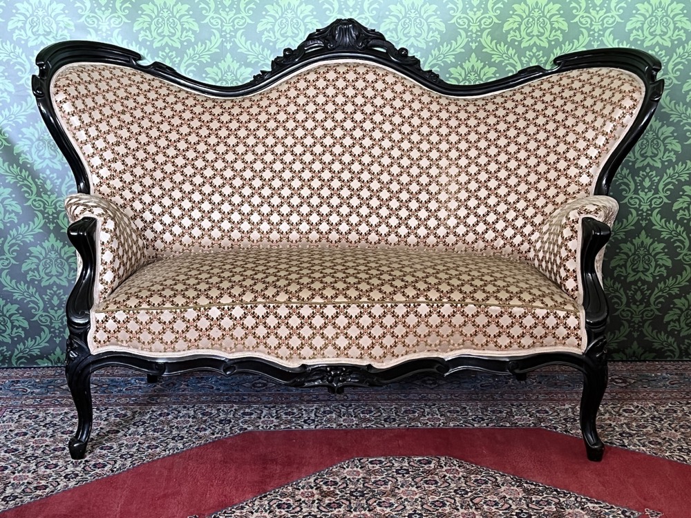 Biedermeier Couch Sofa Barock Sitzmöbel Barockstoff Nussbaum Louis Philippe