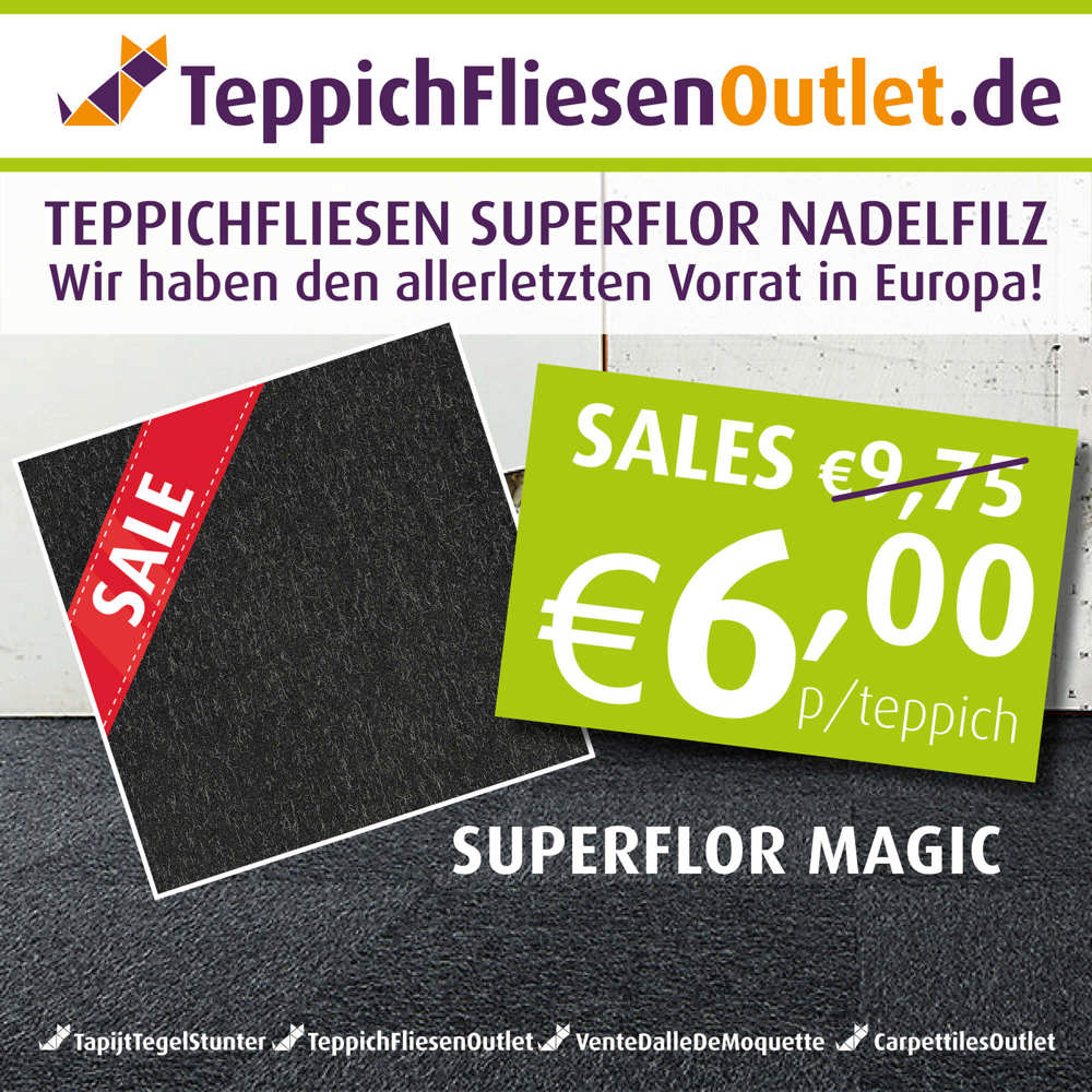 Original Superflor Magic Nadelfilz-Teppichfliesen von Interface