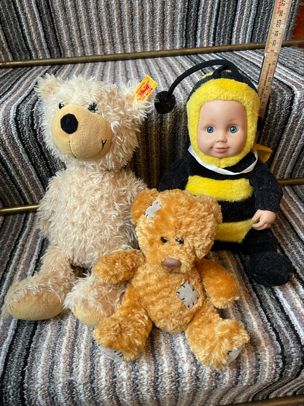 Steiff Bär und Anne Geddes Puppe