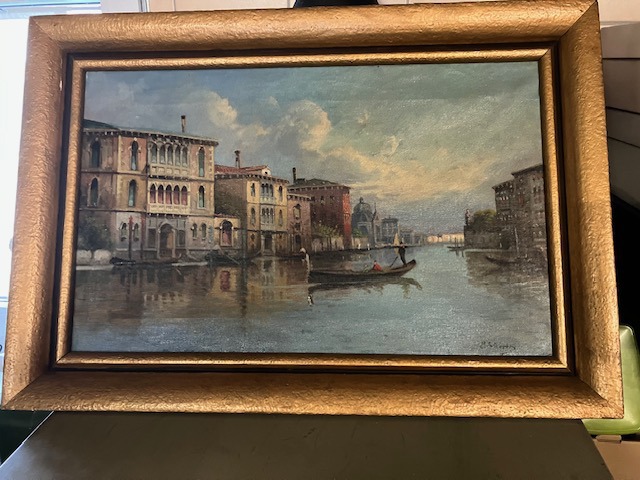 Venedig, Ölbild mit Rahmen