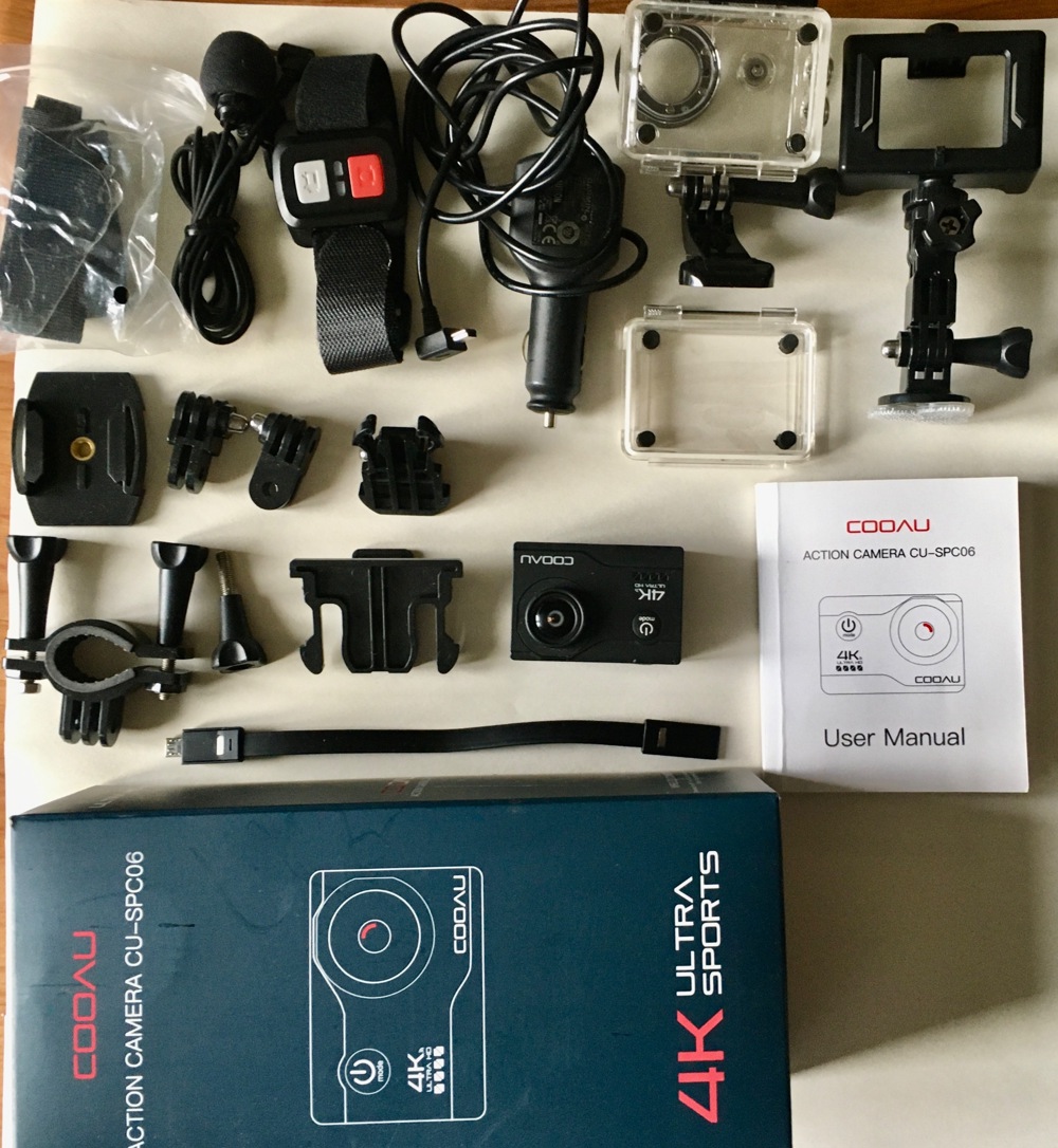 COOAU Action Kamera. Komplett Ausstattung, Type und Zubehör siehe Foto. Mit Originalverpackung. 