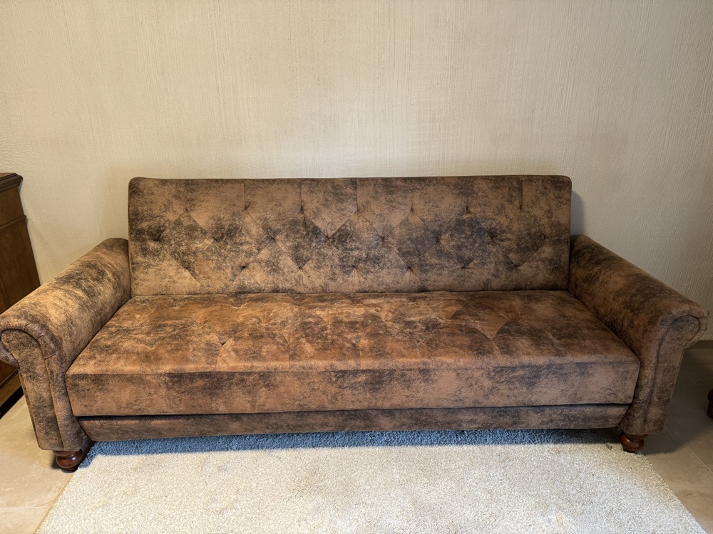 Couch   Sofa Kunstleder braun
