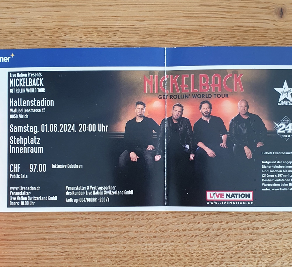 Nickelback Zürich 1.6.24