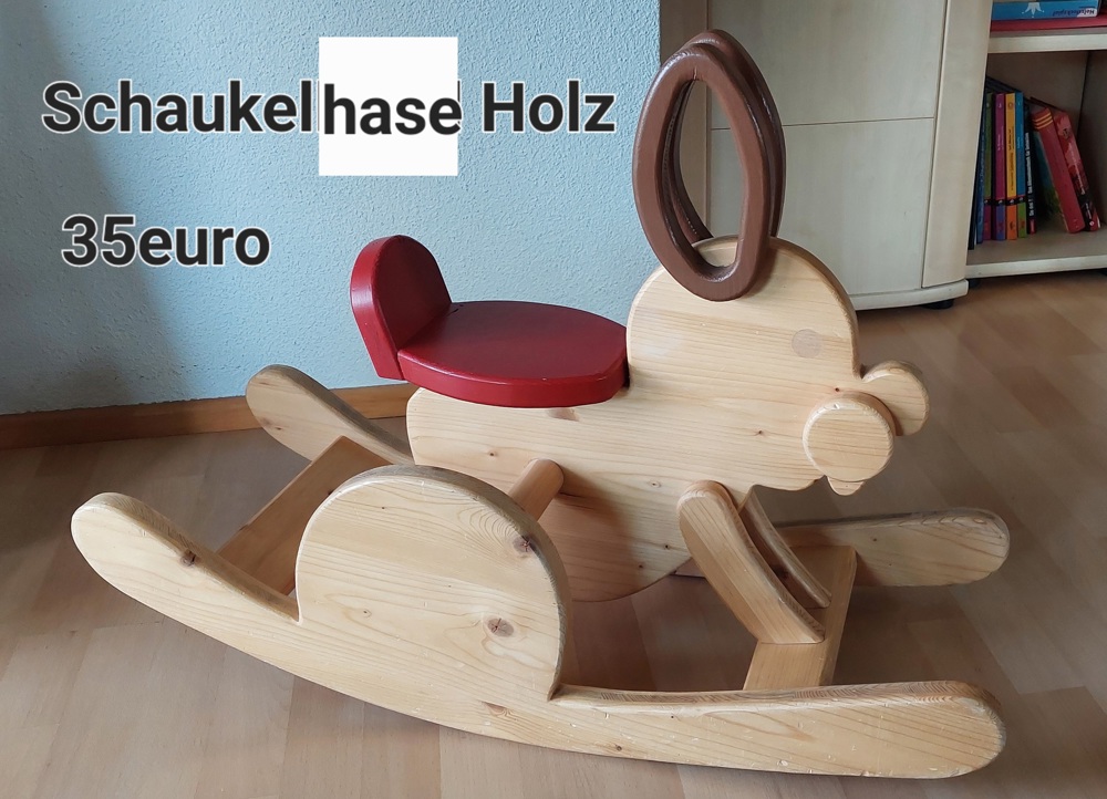 Schaukelpferd Holz Plüsch