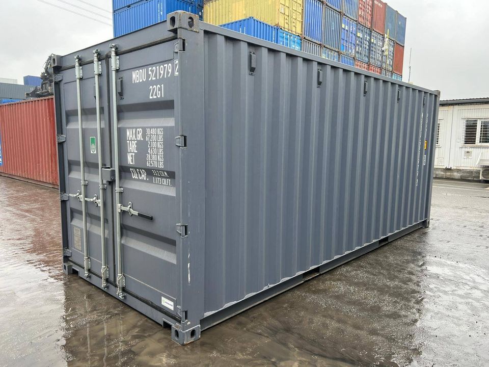 Container Typ: 20-Fuß Seecontainer   Lagercontainer, neuwertig, RAL 5010