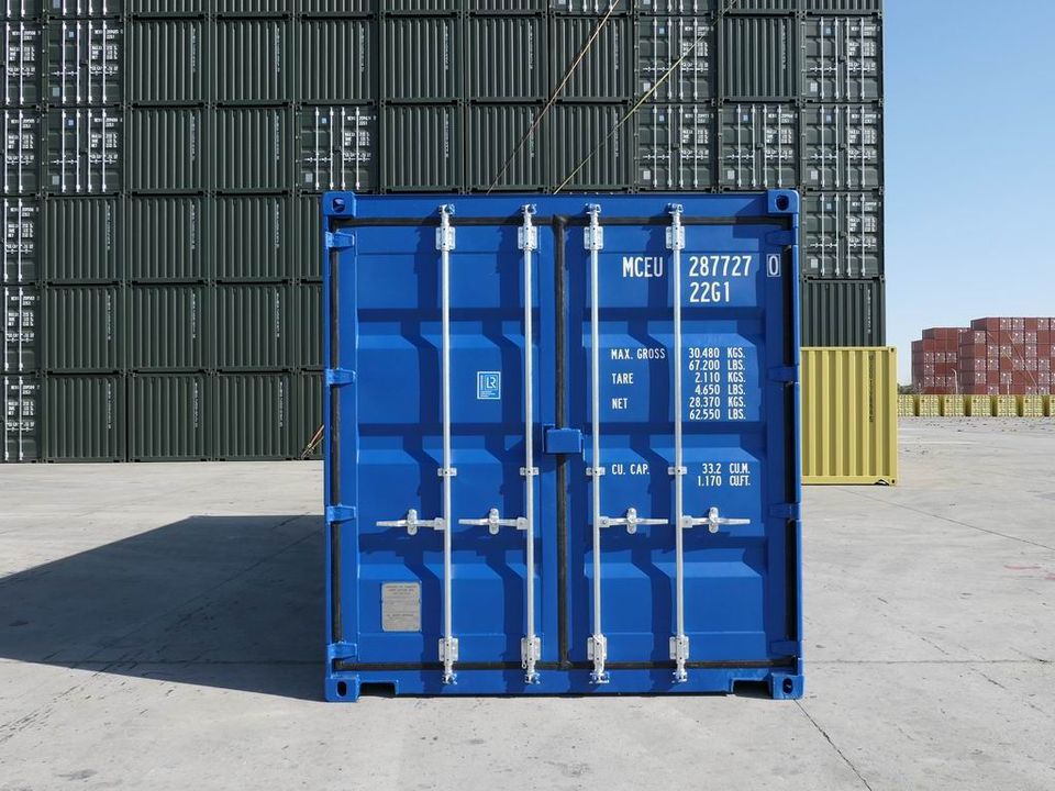 40-Fuß High Cube Seecontainer   Lagercontainer, neuwertig, RAL 5010