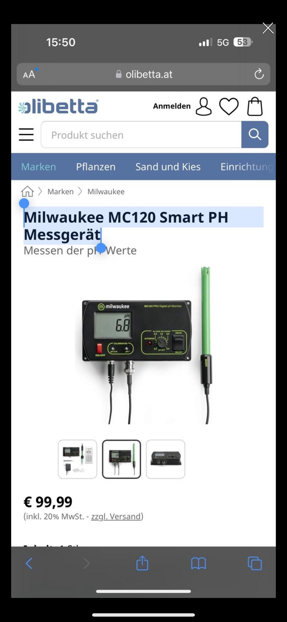 Milwaukee MC120 Smart PH Messgerät