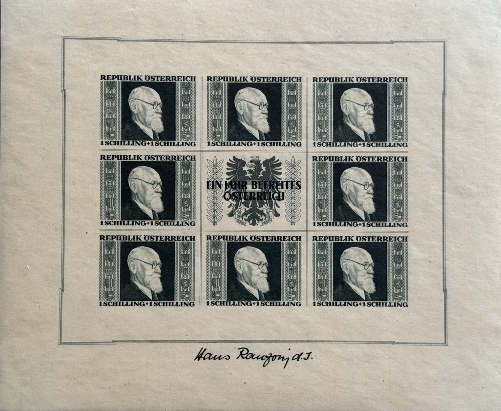 Briefmarken Österreich 1946 Rennerblock