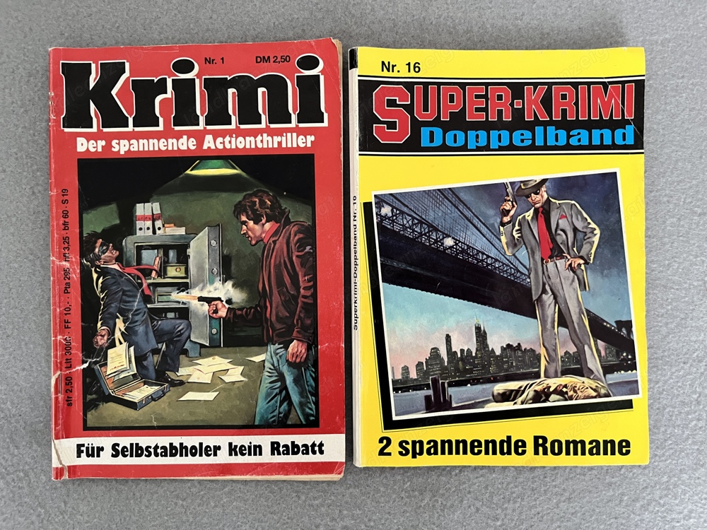 3 Krimi Romanhefte Nr.1 und Doppelband Nr.16