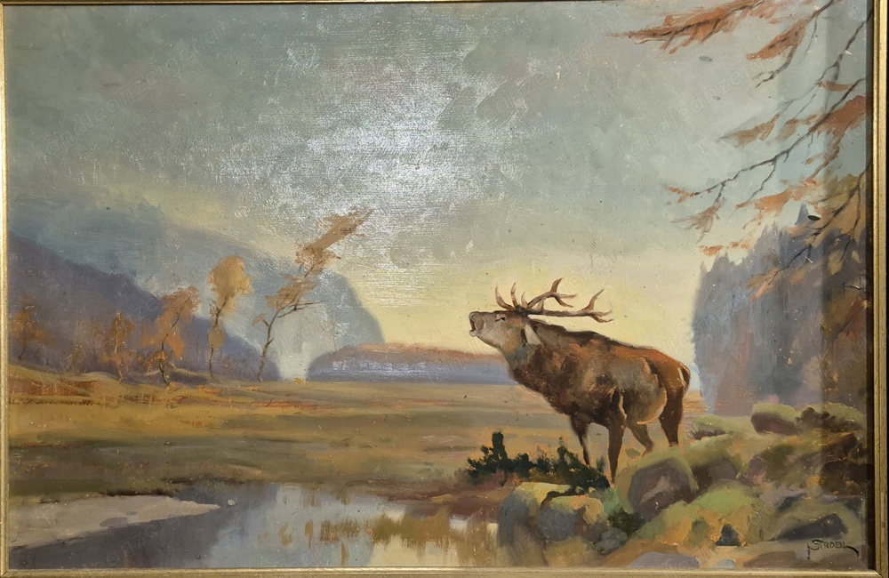Jagd Öl Gemälde Hirsch